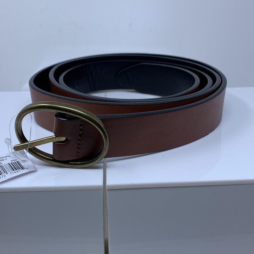 Old Navy Womens 2X - 3X  Black‎ Brown Reversible Faux-Leather 1.25" Belt NWT
